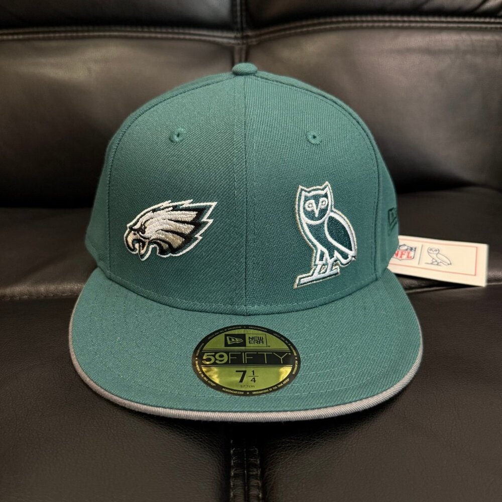 NWT Octobers Very Own OVO x New Era x NFL Philadelphia Eagles Fitted Hat - 7 1/4